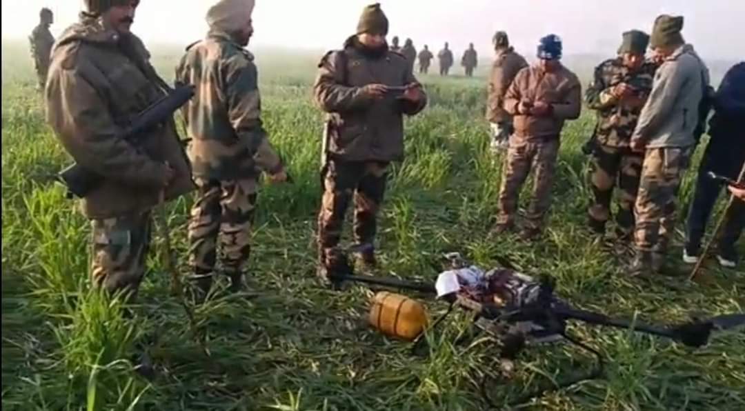 'BSF troops shot down a Pak drone, contraband recovered'